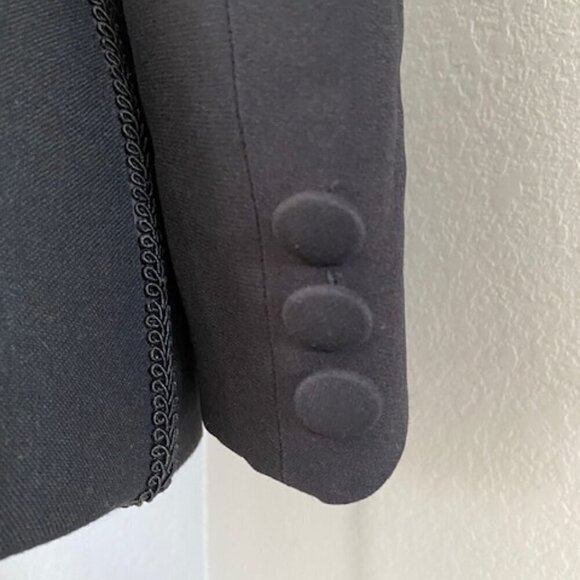 MOSCHINO Cheap & Chic Single Button Black Cropped Suit Blazer Jacket Sz 6 - Picture 9 of 14